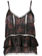 Iro - Patterned Camisole Top - Women - Silk/polyamide - 34, Black, Silk/polyamide