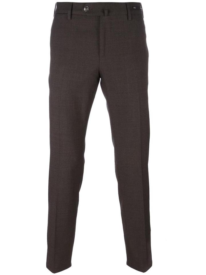 Pt01 Straight Trousers, Men's, Size: 46, Brown, Polyester/spandex/elastane/virgin Wool/cotton
