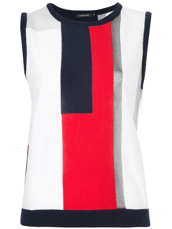 Loveless Colour-block Sleeveless Sweater - Multicolour