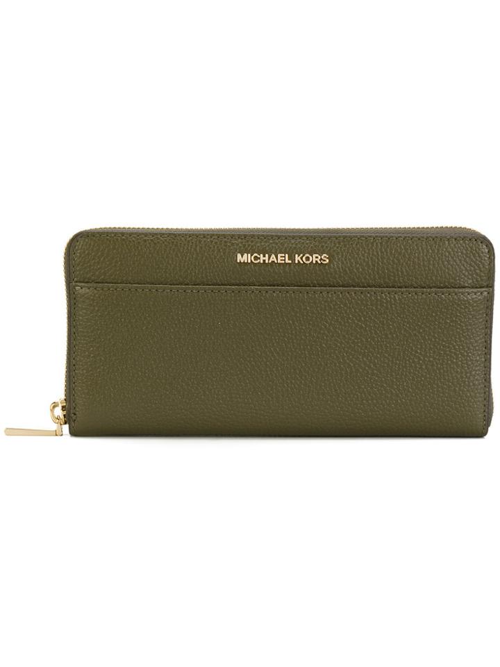 Michael Michael Kors Grained Zip Around Wallet - Green