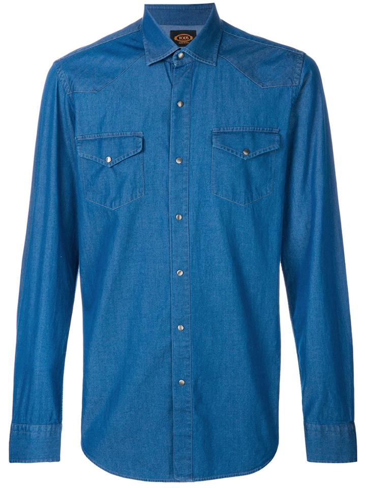 Tod's Denim Western Shirt - Blue