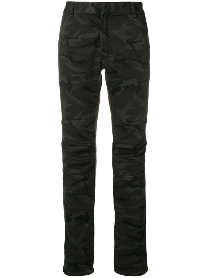 Balmain Army Print Skinny Trousers - Black