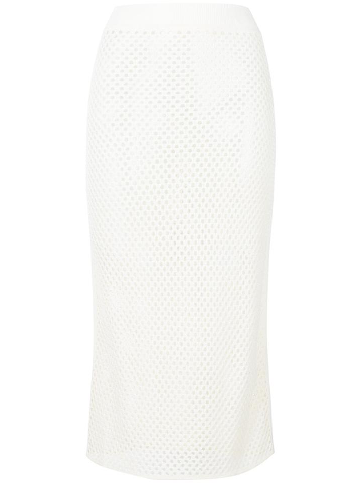 Jil Sander Mesh Knit Midi Skirt - Nude & Neutrals