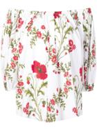Alexander Mcqueen Off-shoulder Print Blouse - White
