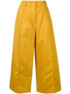 Marni Wide Leg Cropped Trousers - Yellow & Orange