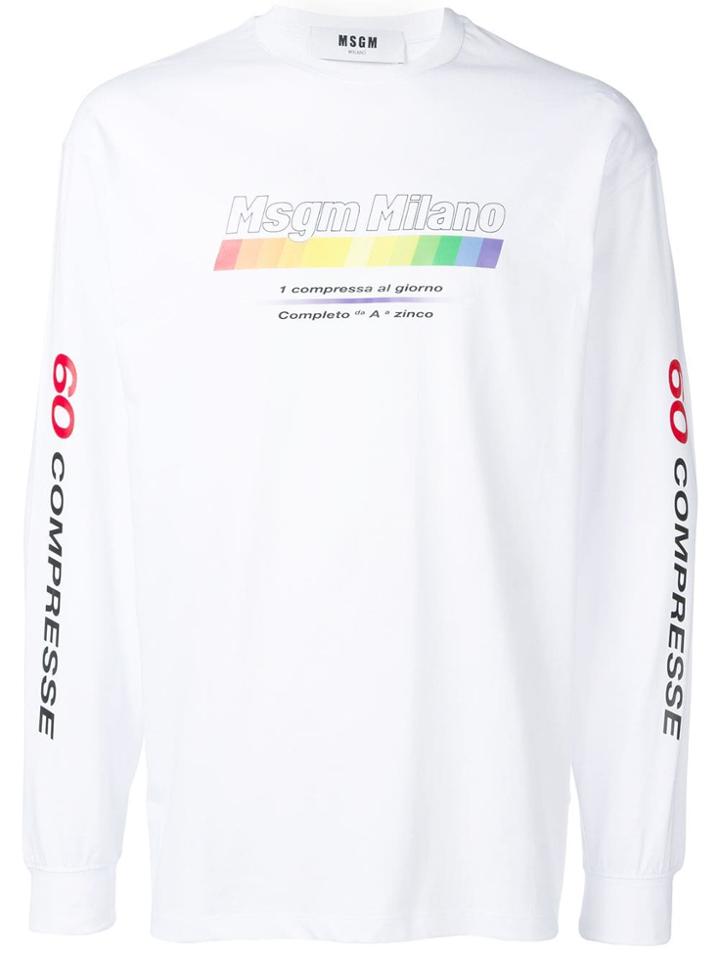 Msgm Multivitamin Logo Sweater - White