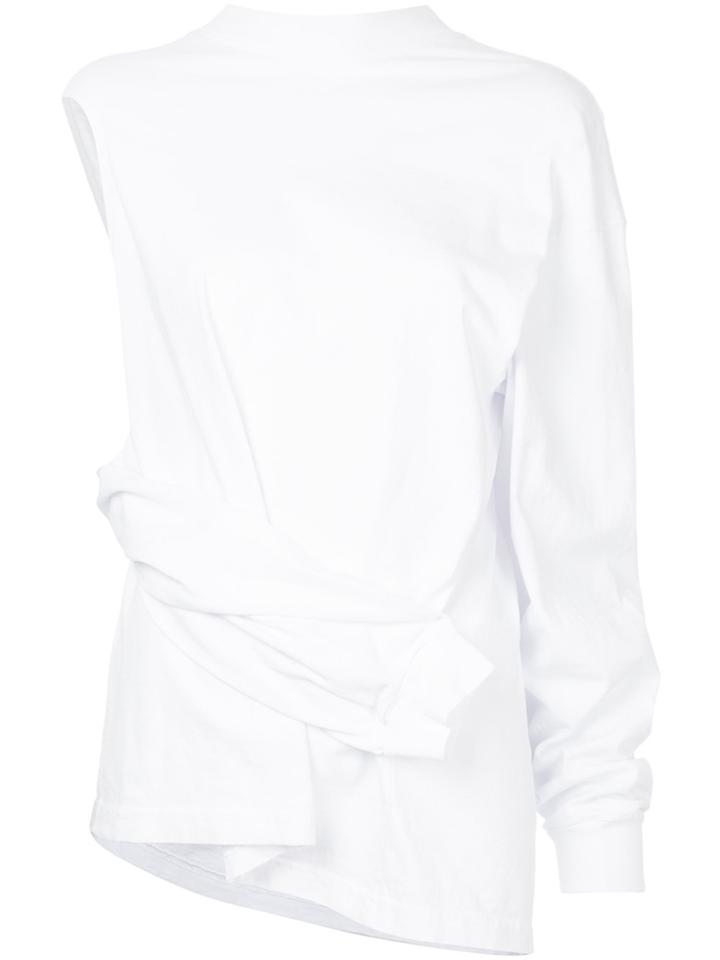 Aganovich Twist Sleeve Detail Top - White