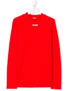 Msgm Kids Teen Logo Print T-shirt - Red