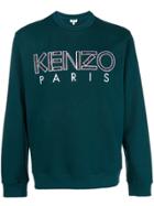 Kenzo Embroidered Logo Sweatshirt - Green