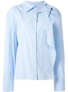 Ground Zero Cut-out Shoulder Shirt - Blue
