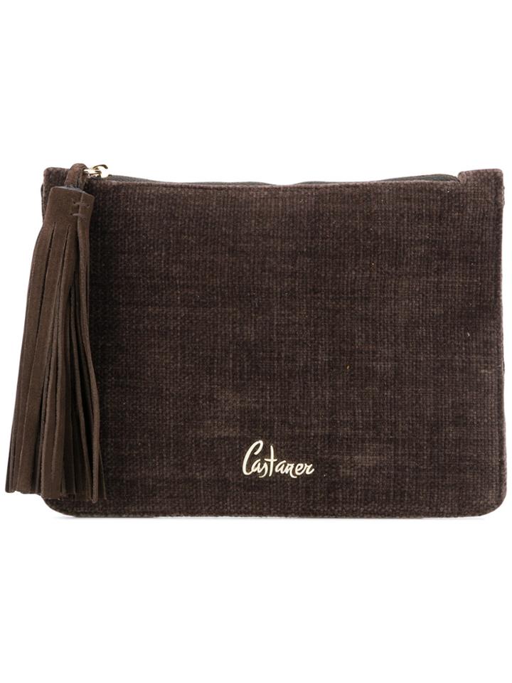 Castañer Tassel Detail Clutch Bag - Brown