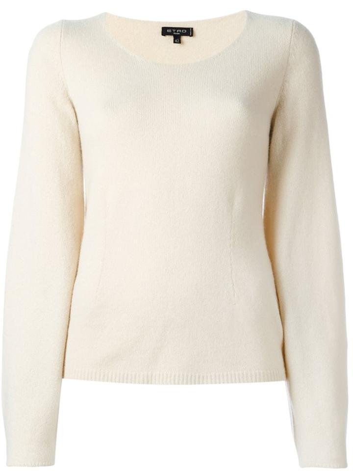 Etro Scoop Neck Longsleeved Pullover, Women's, Size: 42, Nude/neutrals, Viscose/cashmere/wool