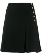 Edward Achour Paris Side Button Short Skirt - Black
