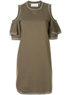 Portspure Cut-out Shoulder Dress - Green