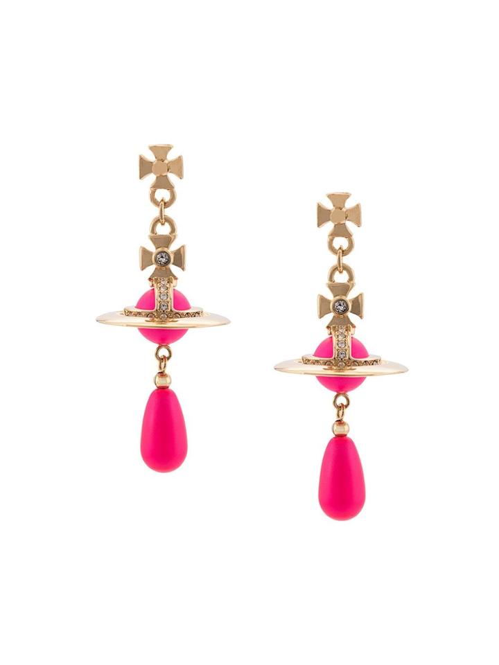 Vivienne Westwood Neon Pearl Earrings - Pink