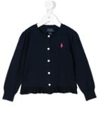 Ralph Lauren Kids Ruffle Hem Cardigan, Toddler Girl's, Size: 2 Yrs, Blue