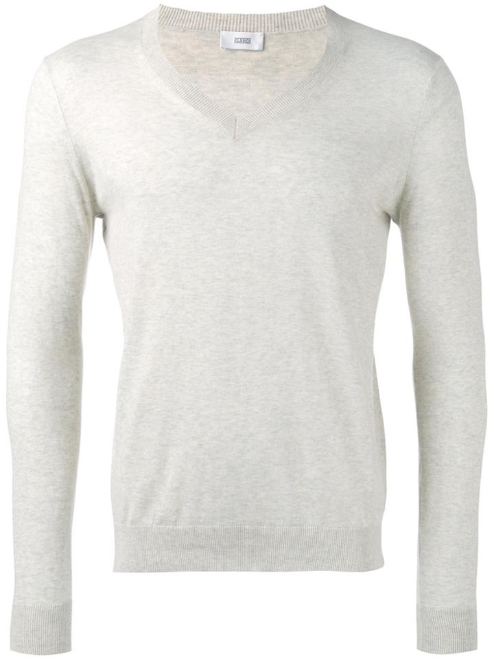 Closed V-neck Pullover - Nude & Neutrals