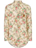 Gucci Floral Print Long Sleeve Shirt - Neutrals