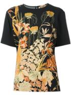 No21 Floral Print T-shirt, Women's, Size: 42, Black, Viscose