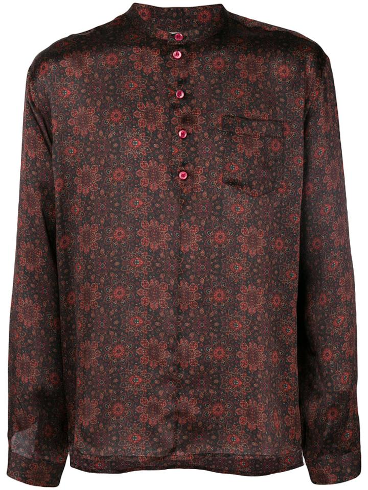 Saint Laurent Paisley Print Fitted Shirt - Black