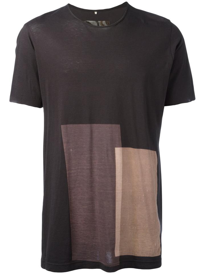Ziggy Chen Colour Block T-shirt, Men's, Size: Medium, Grey, Cotton