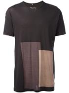 Ziggy Chen Colour Block T-shirt, Men's, Size: Medium, Grey, Cotton