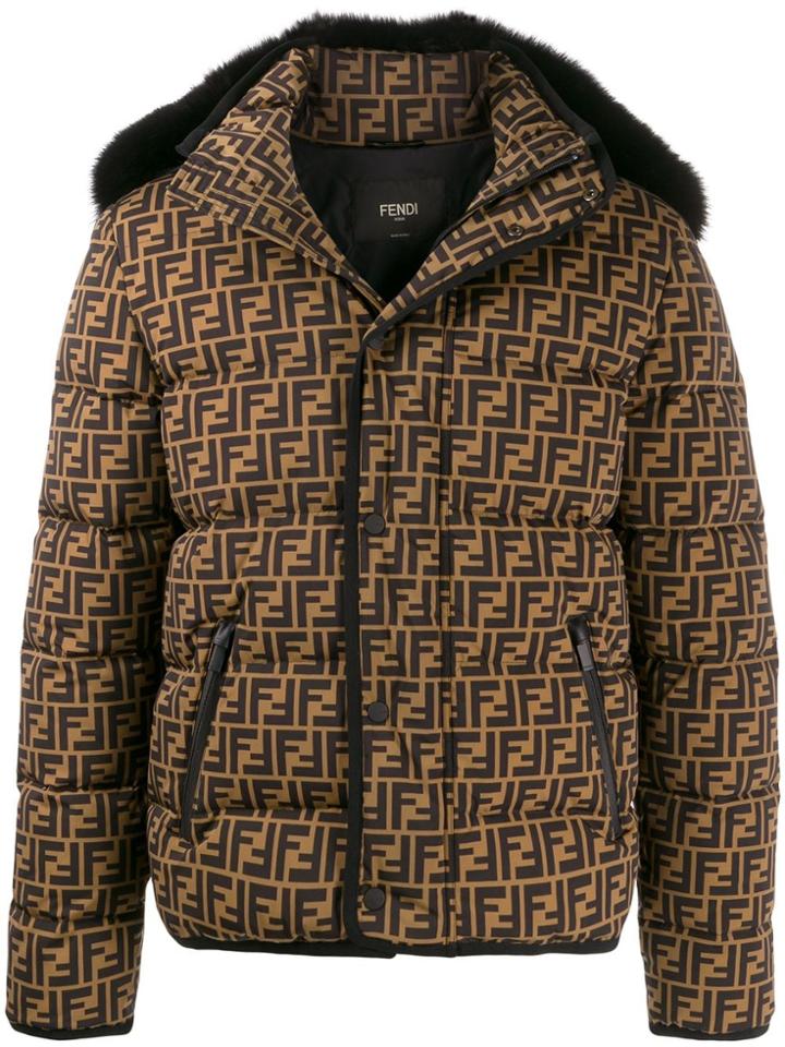 Fendi Monogram Padded Jacket - Neutrals