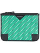 Karl Lagerfeld Stripe Logo Small Pouch - Green