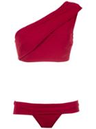 Haight One Shoulder Bikini Set - Red