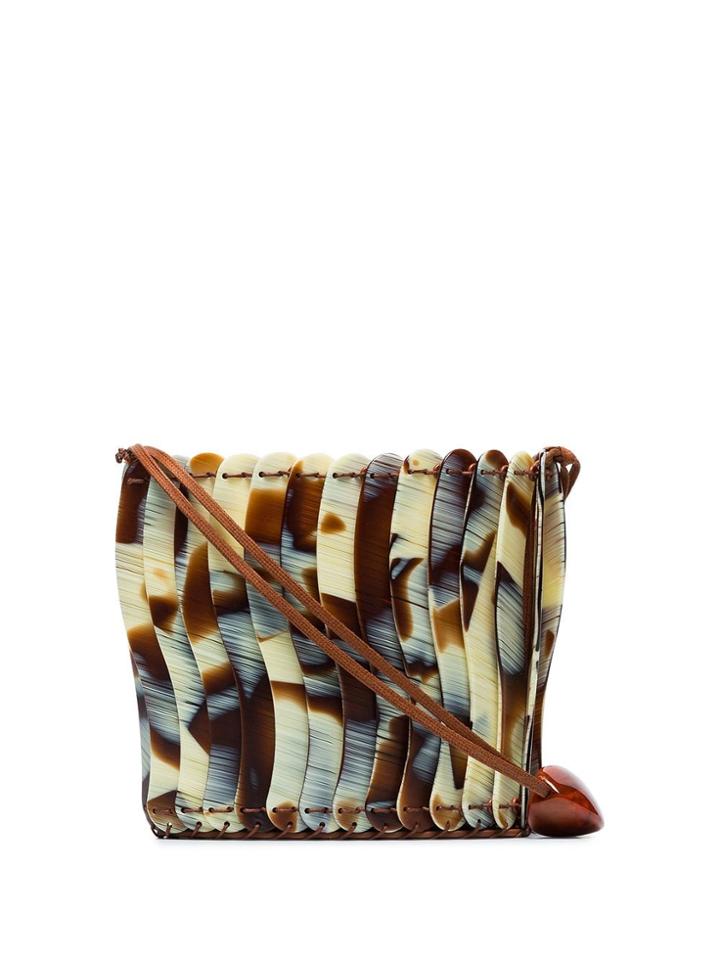 Ulla Johnson Brown Yadira Mini Resin Bucket Bag