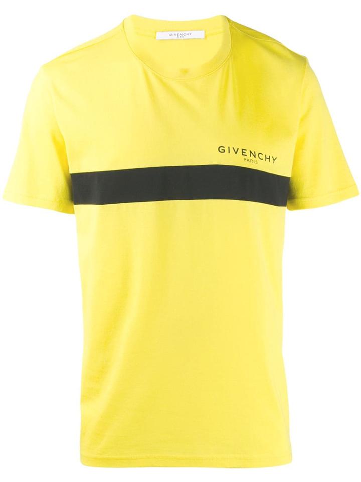 Givenchy Front Stripe Print T-shirt - Yellow