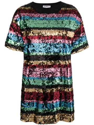 Ainea Rainbow Sequinned Dress - Black
