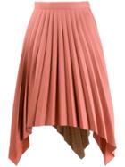 Acne Studios Contrasting Fabrics Pleated Skirt - Orange