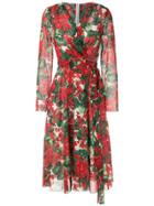 Dolce & Gabbana Hydrangea Printed Dress - Red