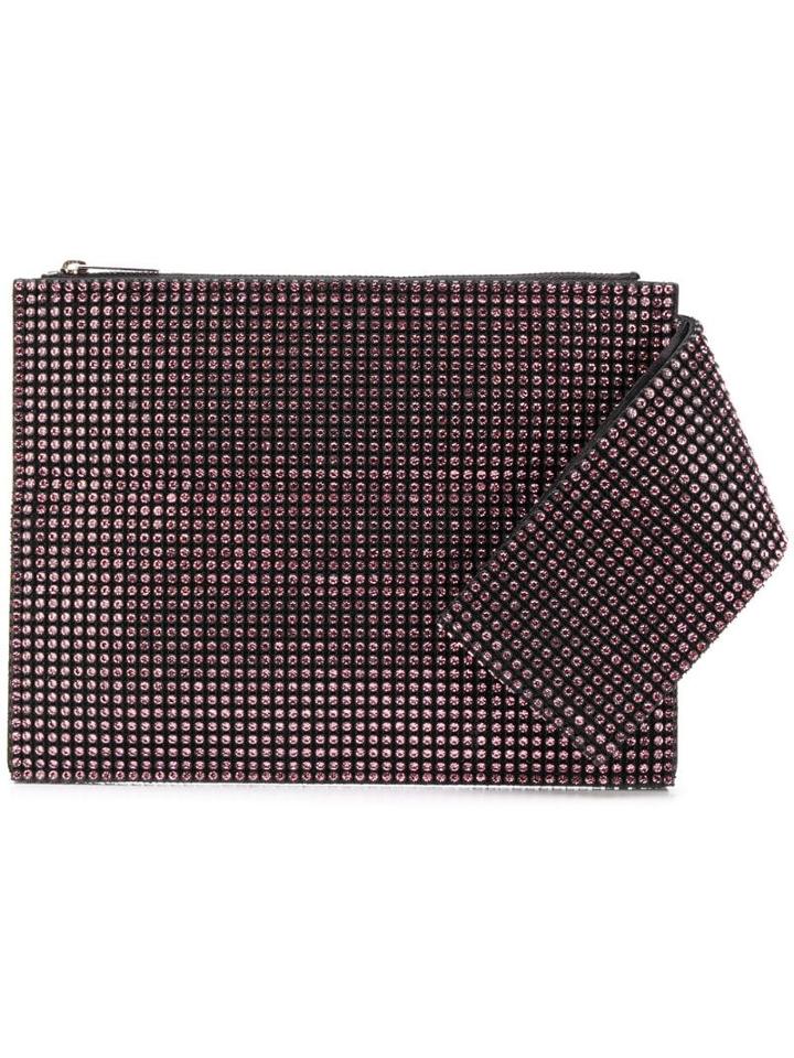 Christopher Kane Crystal Mesh Clutch - Black