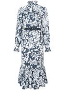 Alexa Chung Printed Belted Dress - Blue