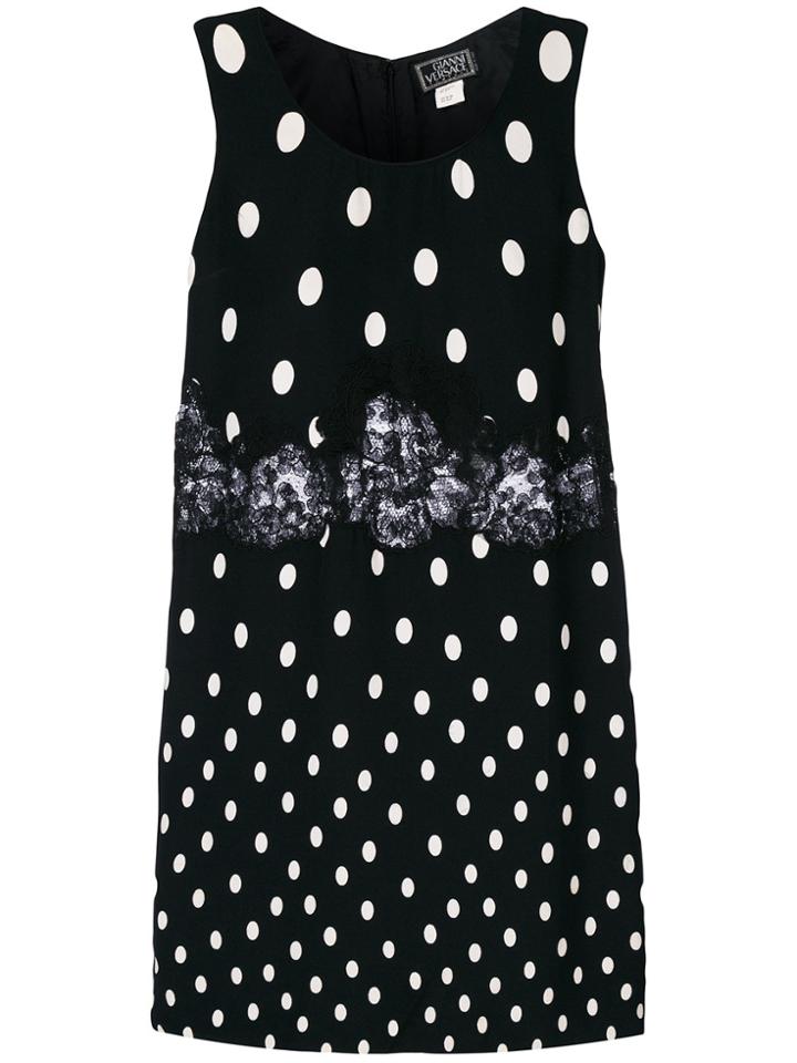 Versace Vintage Gianni Versace Polka Dot Dress - Black
