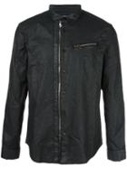 John Varvatos Coated Shirt Jacket, Men's, Size: Large, Black, Cotton/spandex/elastane