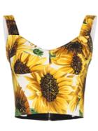 Dolce & Gabbana Sunflower Print Bustier Top - Yellow