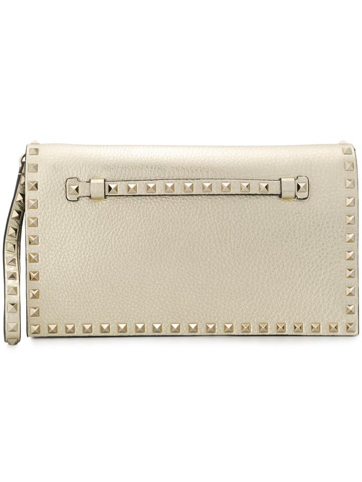 Valentino Valentino Garavani Rockstud Clutch Bag - Metallic