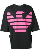 Emporio Armani Logo Print Half Sleeve T-shirt - Black