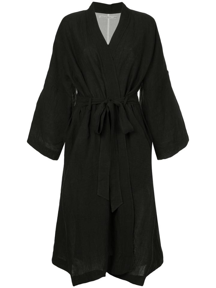 Aleksandr Manamïs Kimono Belted Coat - Black