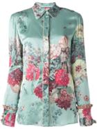 Antonio Marras Floral Print Shirt, Women's, Size: 42, Blue, Silk/acetate