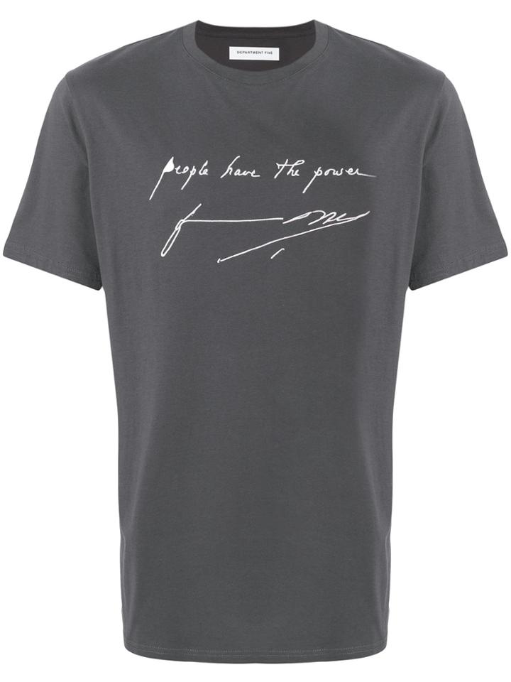 Department 5 Script Print T-shirt - Grey