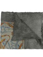 Avant Toi Distressed Scarf, Adult Unisex, Grey, Silk/cashmere