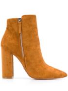 Buffalo Side Zipped Boots - Brown
