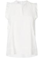 Lila. Eugenie Sleeveless Lace Detail Blouse - White