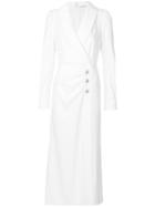 Alessandra Rich Long Wrap Style Front Dress - White