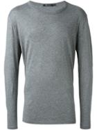 T By Alexander Wang Longsleeved T-shirt, Men's, Size: Large, Grey, Cotton