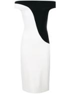 Chiara Boni La Petite Robe Bicolour Fitted Dress - White
